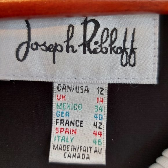 Flattering Joseph Ribkofff Collared Sleeveless Black & White Dress Size 12 - Picture 5 of 6